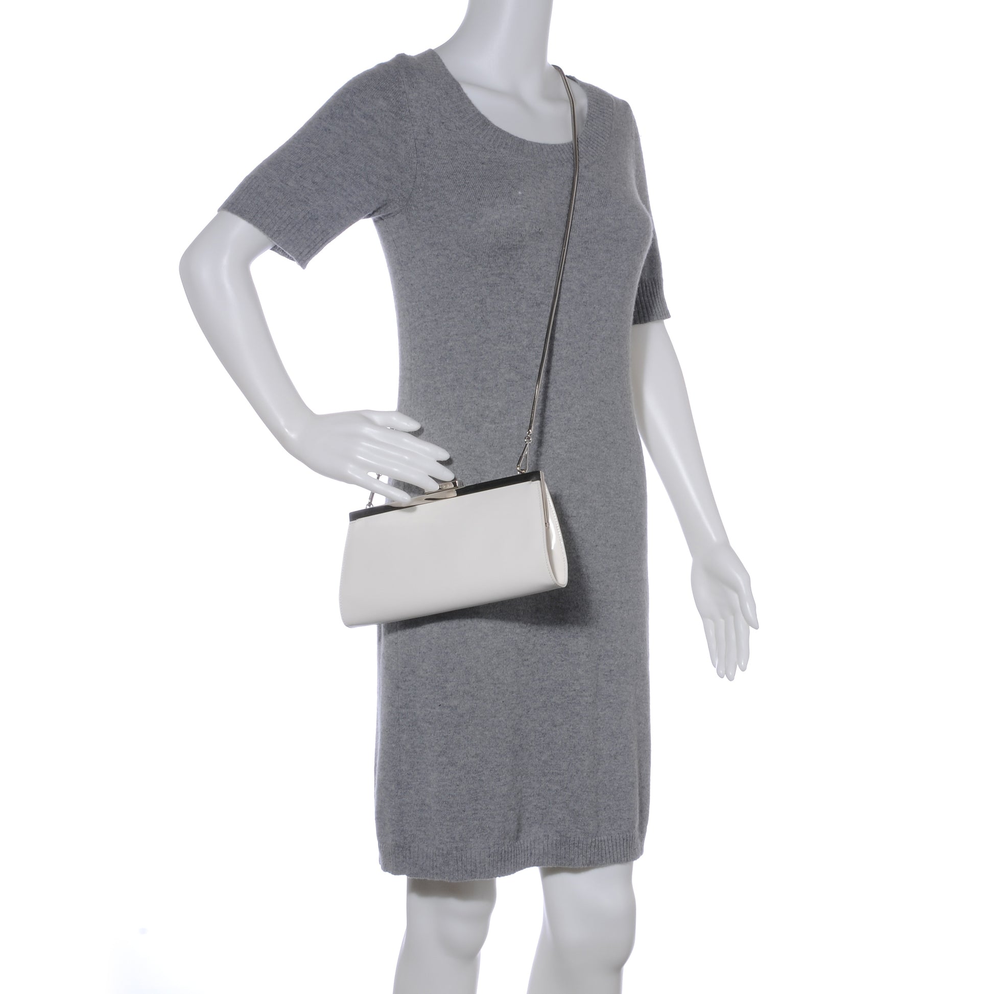 Gucci Patent Small Clutch Bag White 2 of 7
