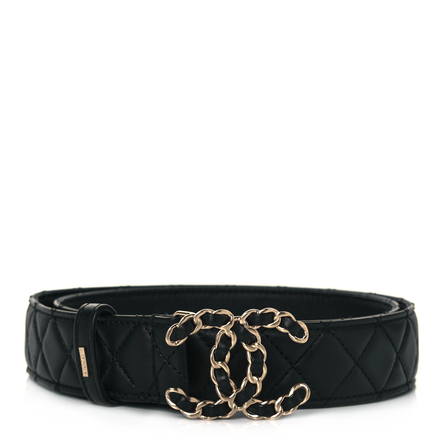 Chanel Lambskin Quilted CC Chain Belt 90 36 Black 1 of 5