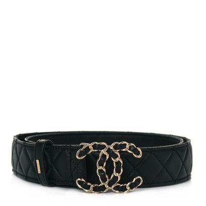 Chanel Lambskin Quilted CC Chain Belt 90 36 Black 1 of 5