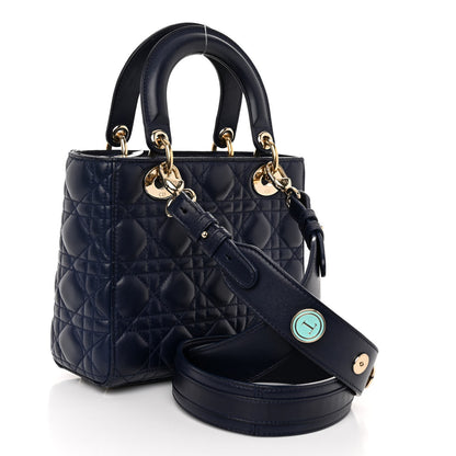 Christian Dior CHRISTIAN DIOR Lambskin Cannage Small Lucky Badges My Lady Dior Navy 3 of 9