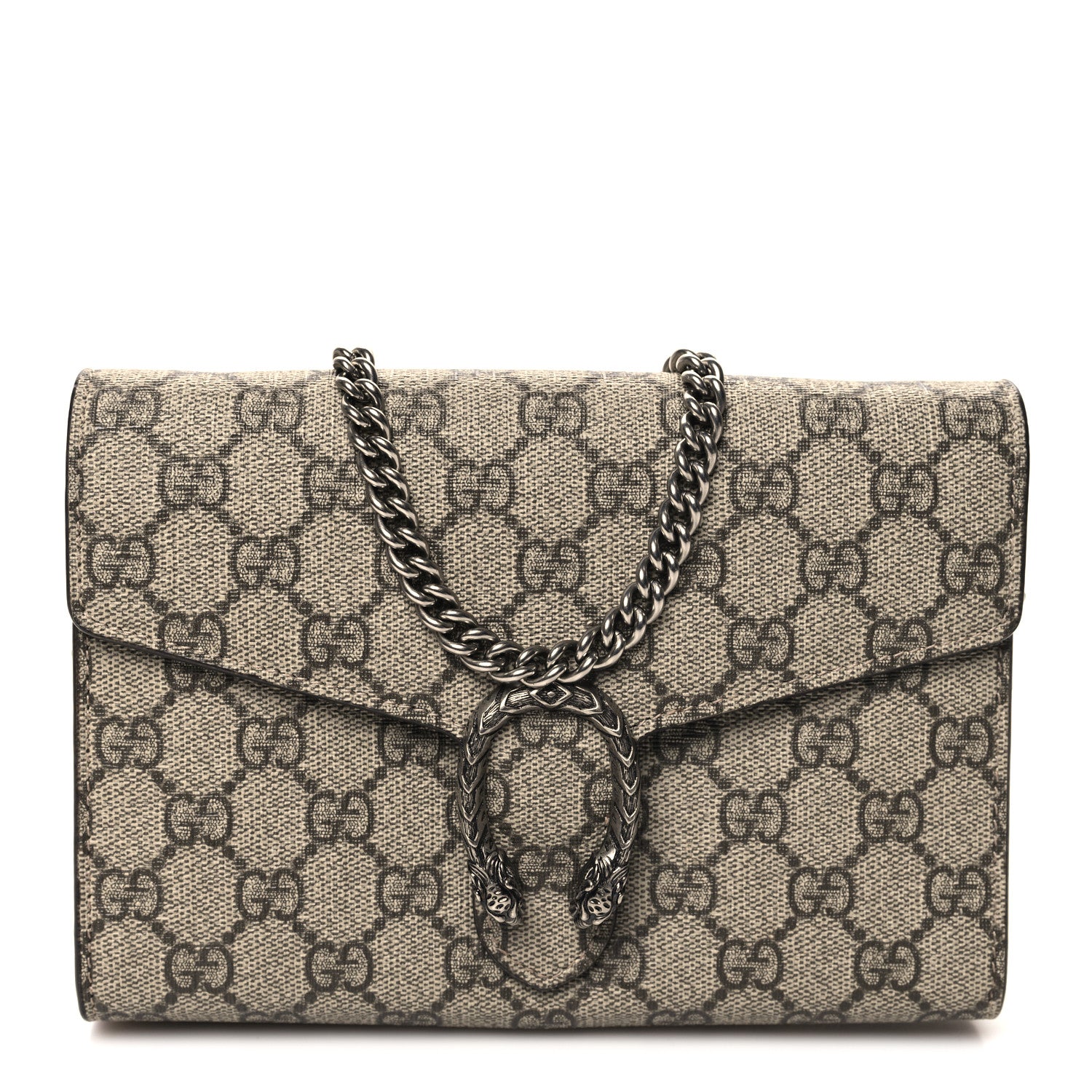 Gucci GG Supreme Monogram Mini Dionysus Chain Wallet Beige Taupe 1 of 14