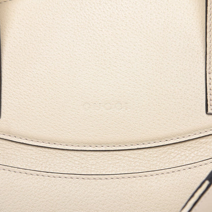 Gucci Grained Calfskin Web Stripe Butterfly Medium Totem Top Handle Bag White 9 of 10