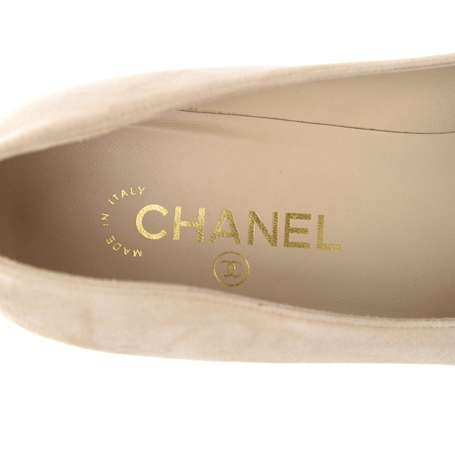 Suede Satin Cap Toe Low Heel Pumps 40 Beige Black