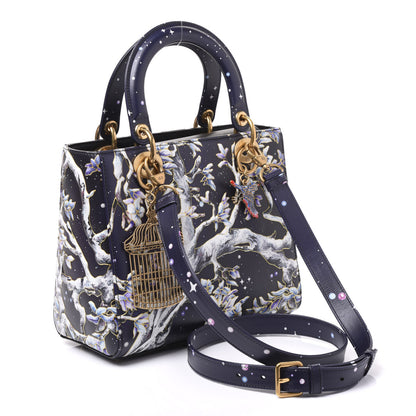 Christian Dior Smooth Calfskin Raqib Shaw Medium Lady Dior Navy Multicolor 2 of 9
