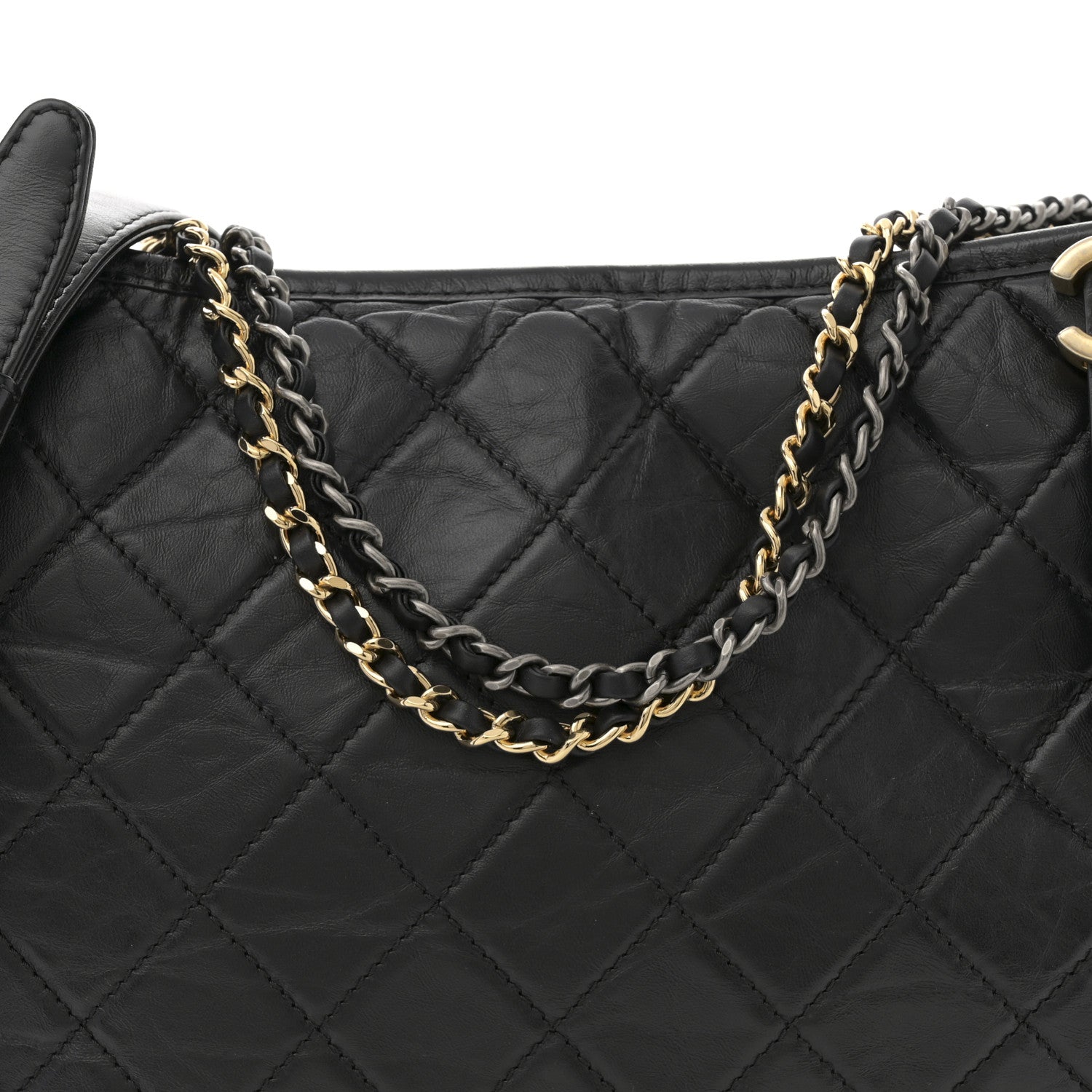 Chanel Aged Calfskin Quilted Large Gabrielle Hobo Black 8 of 13