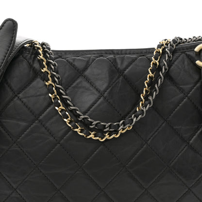 Chanel Aged Calfskin Quilted Large Gabrielle Hobo Black 8 of 13