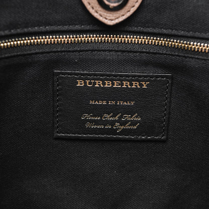 Burberry Grainy Calfskin House Check Large Banner Tote Dark Sand 6 of 12