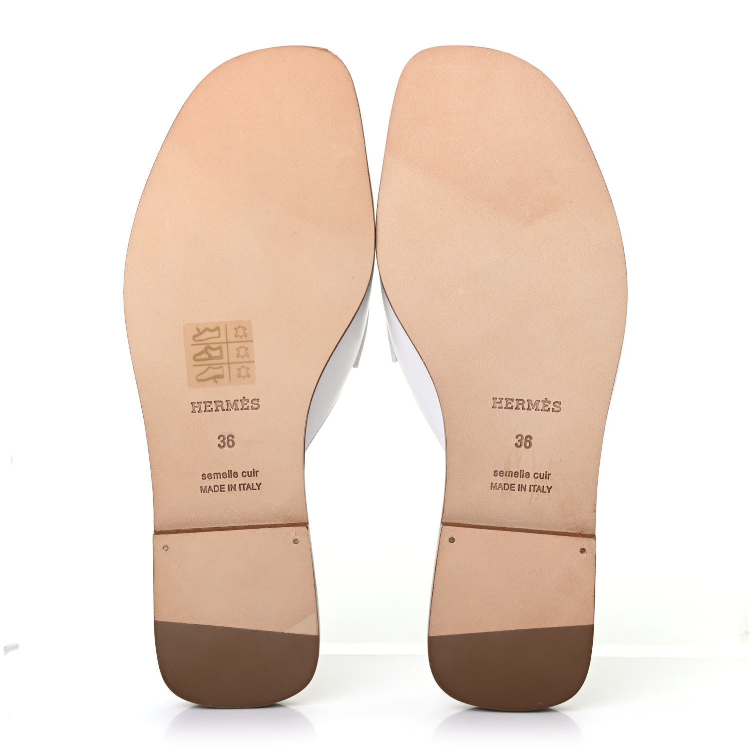 Hermes Calfskin Auteuil Sandals 36 White 4 of 4