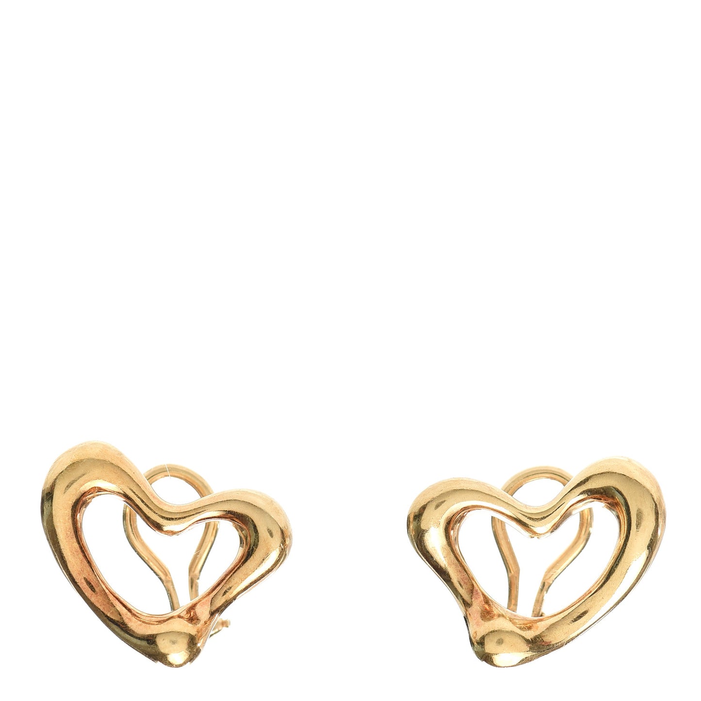 18K Yellow Gold 21mm Elsa Peretti Open Heart Clip-On Earrings