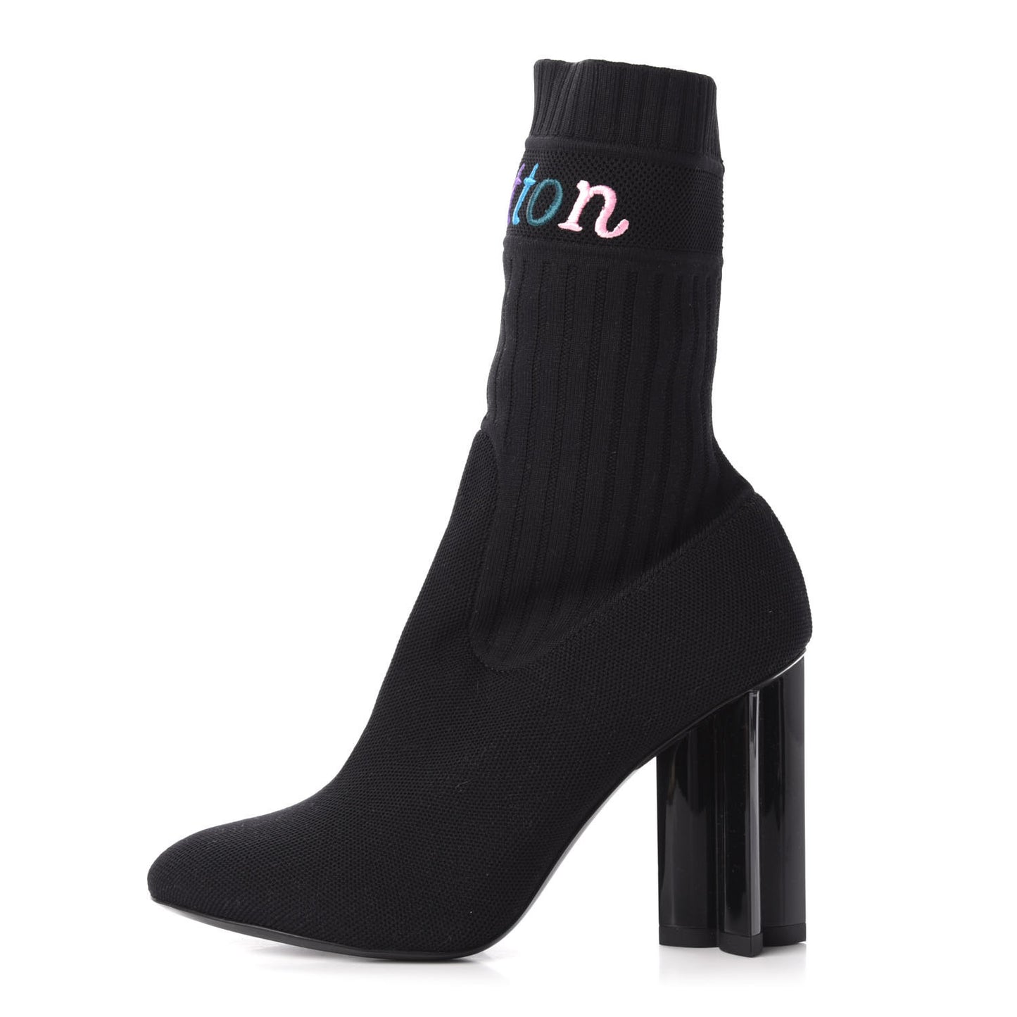 Stretch Fabric New Wave Silhouette Ankle Boots 38 Black
