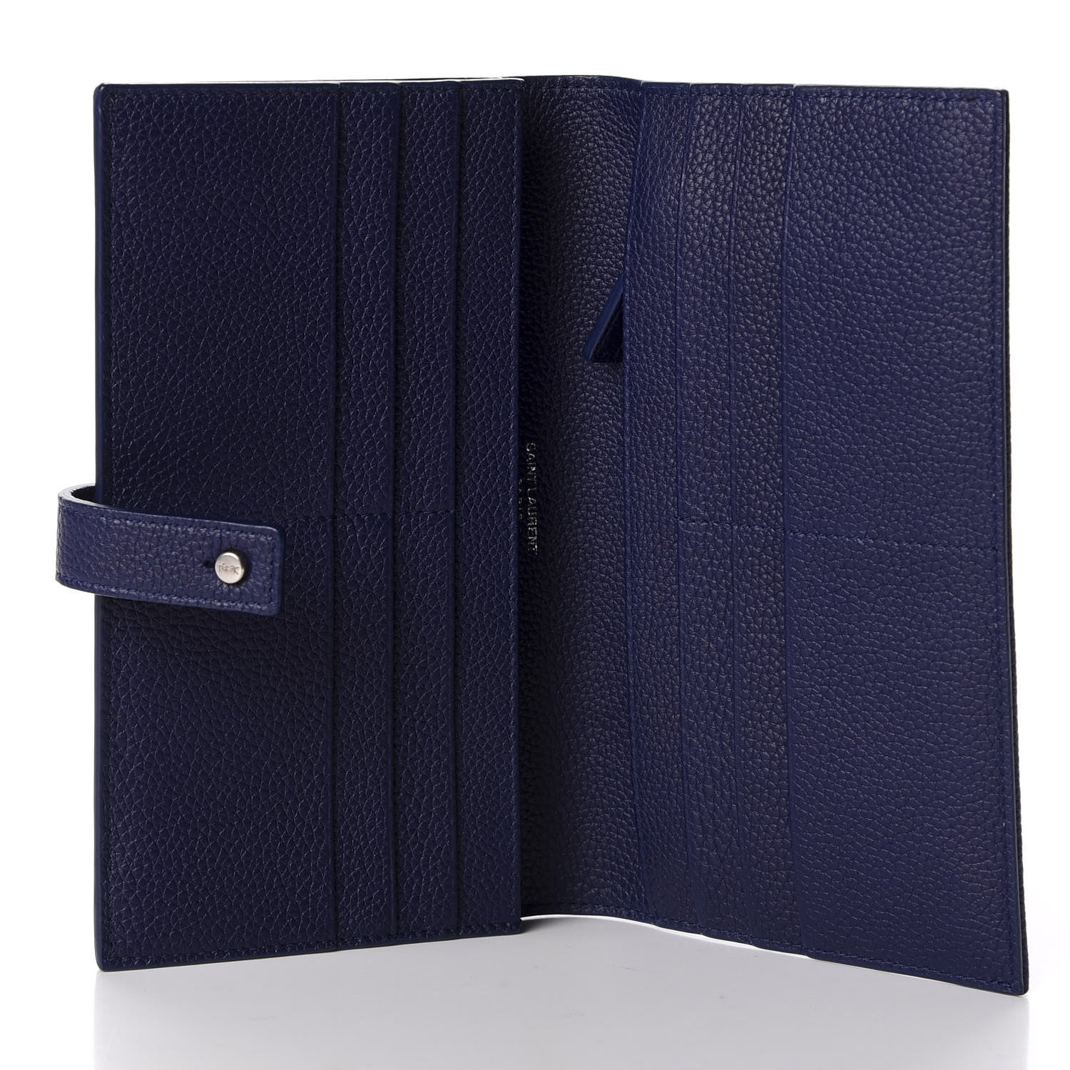 Saint Laurent Grained Calfskin Sac De Jour Souple Thin Wallet Saphir 6 of 7