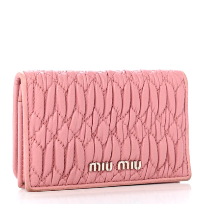 Miu Miu Nappa Matelasse Crystal Cherry Compact Wallet Rosa 3 of 4