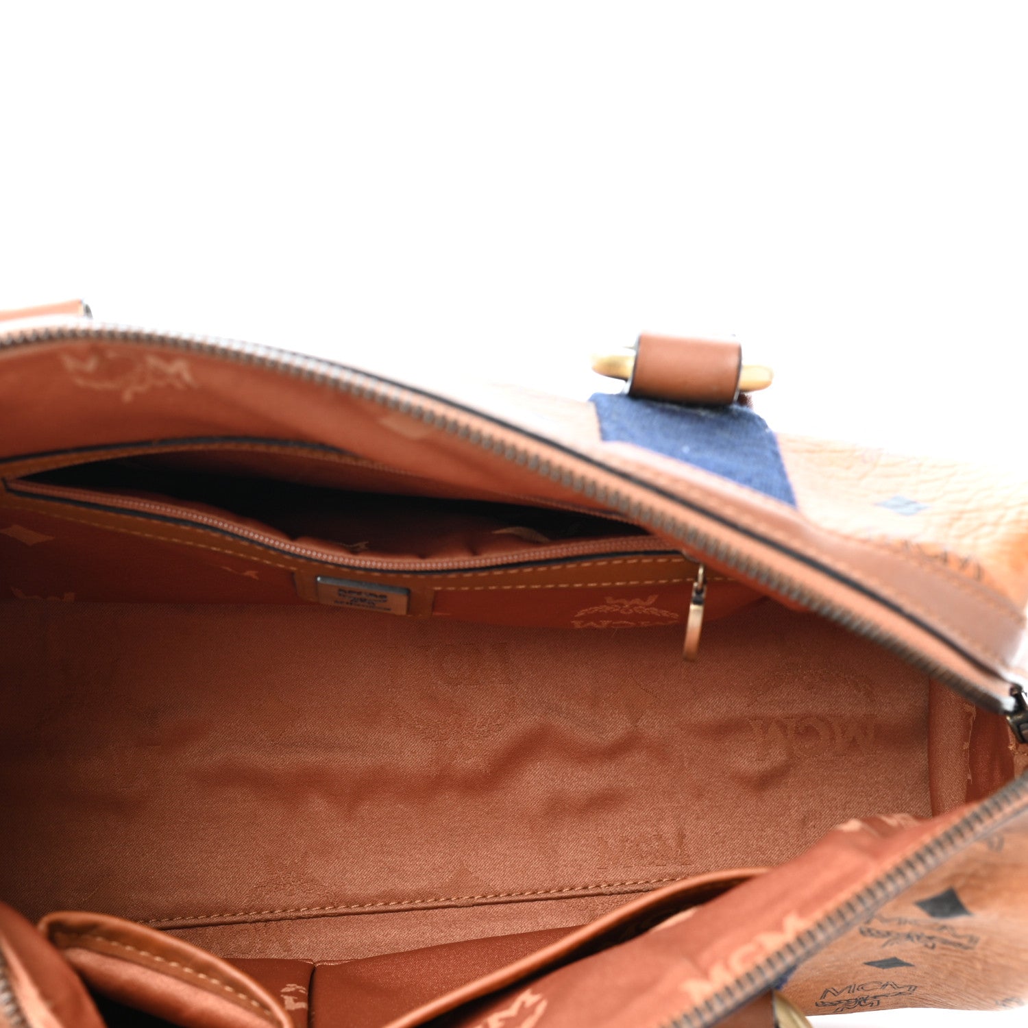 MCM Visetos Boston Bag Cognac 5 of 9