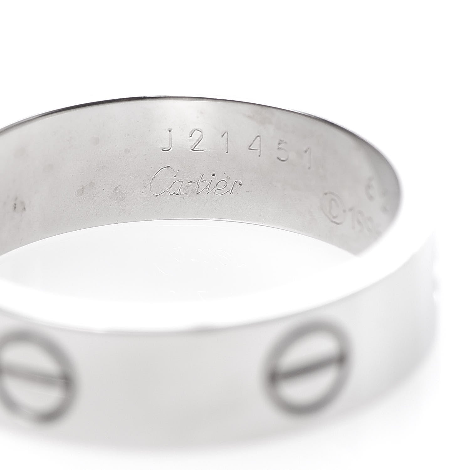 Cartier 18K White Gold 6mm LOVE Ring 62 10 4 of 4