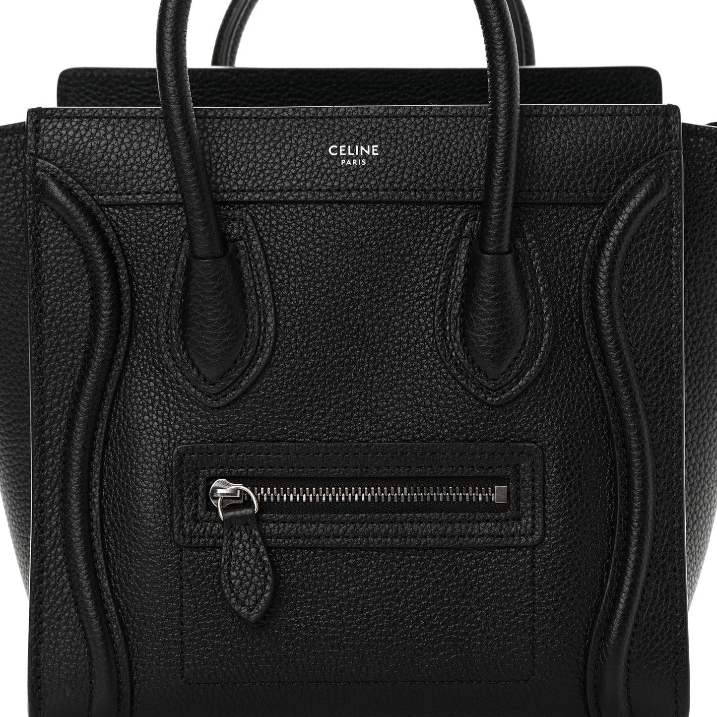 Drummed Calfskin Nano Luggage Black
