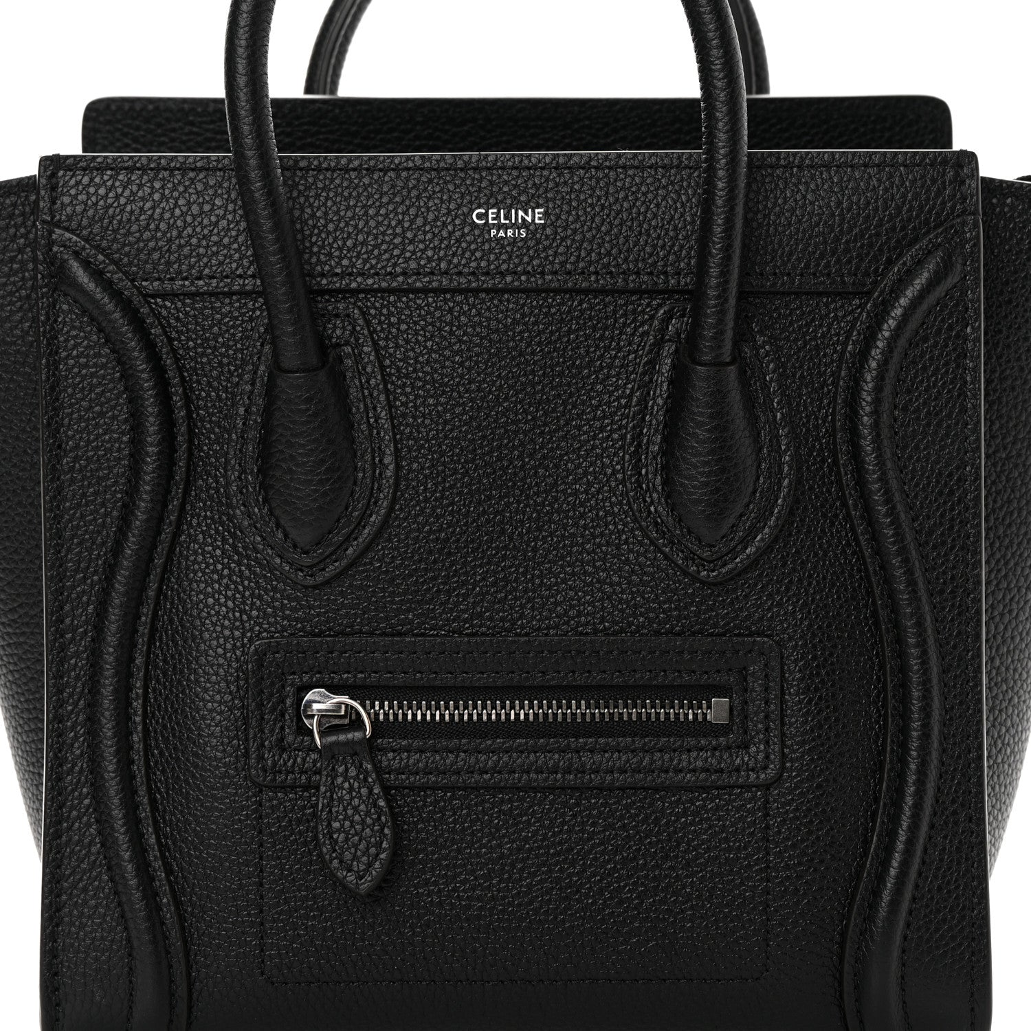 Celine Drummed Calfskin Nano Luggage Black 7 of 11