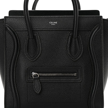 Celine Drummed Calfskin Nano Luggage Black 7 of 11
