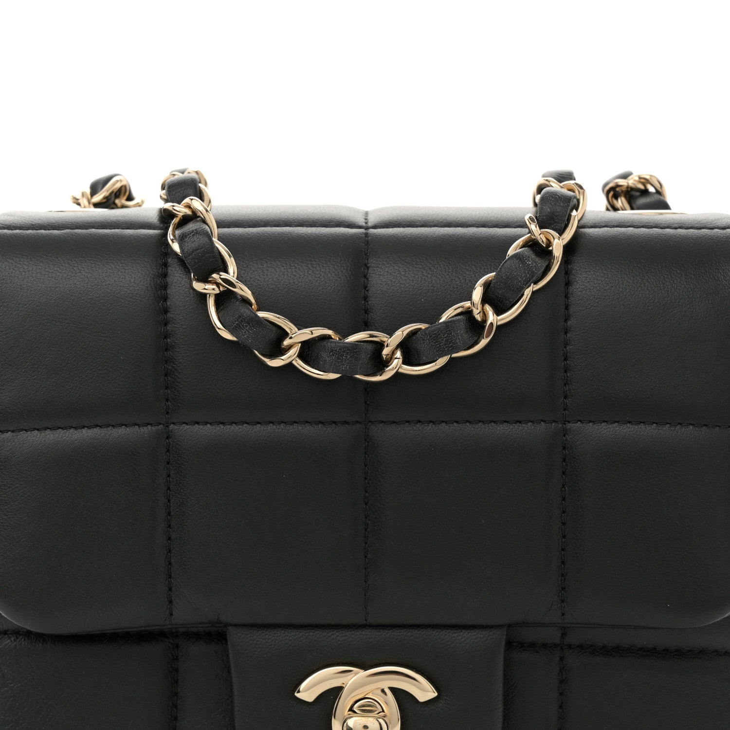 Chanel Lambskin Resin Crystal Square Quilted Mini Monacoco Flap Black 8 of 10