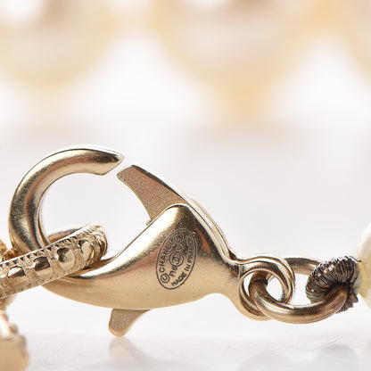 Chanel Pearl Crystal CC Bracelet Gold 5 of 5