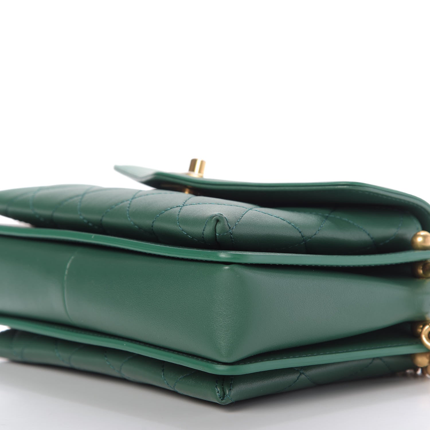 Chanel Calfskin Quilted Envelope Flap Green 7 of 9