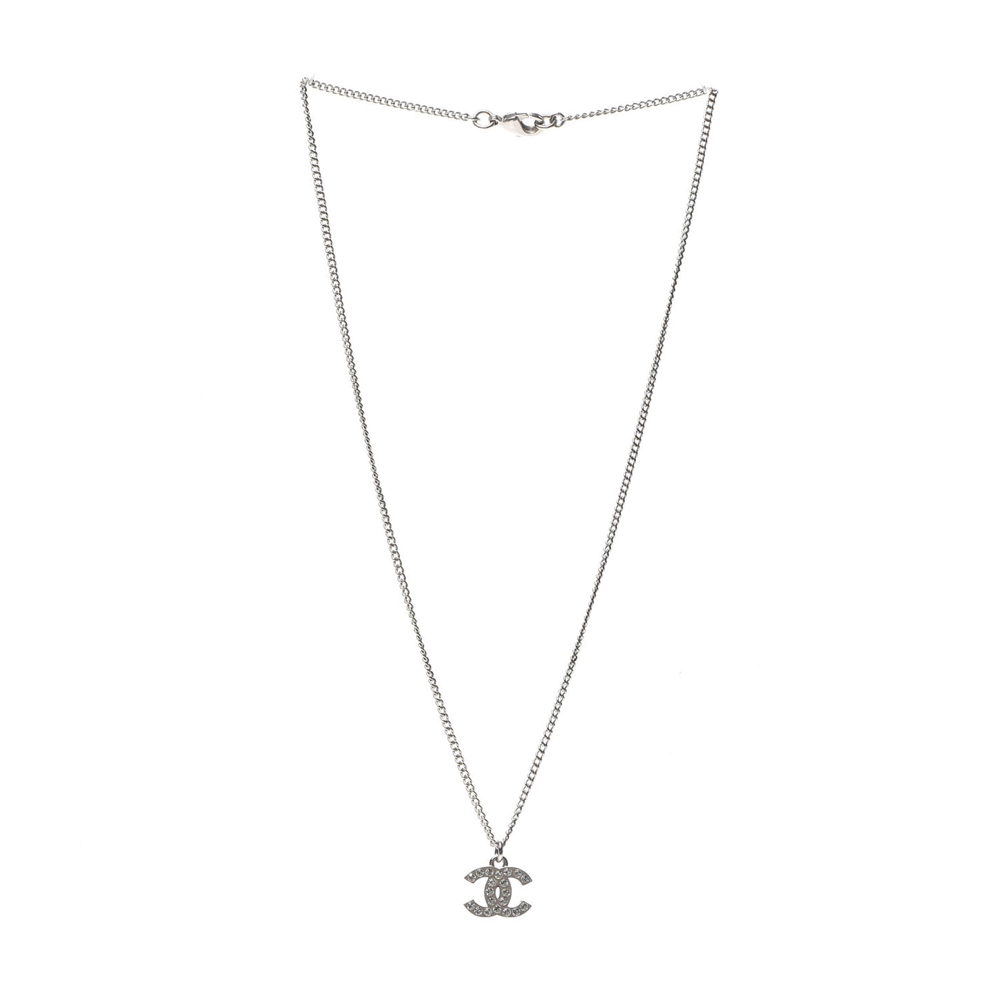 Crystal Timeless CC Necklace Silver