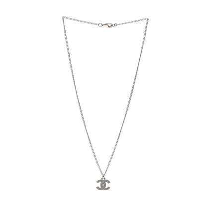 Chanel Crystal Timeless CC Necklace Silver 2 of 4