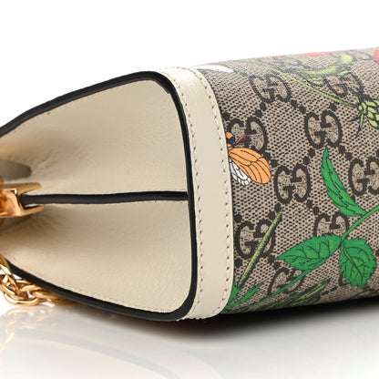 Gucci GG Supreme Monogram Flora Web Small Ophidia Chain Shoulder Bag White 9 of 11