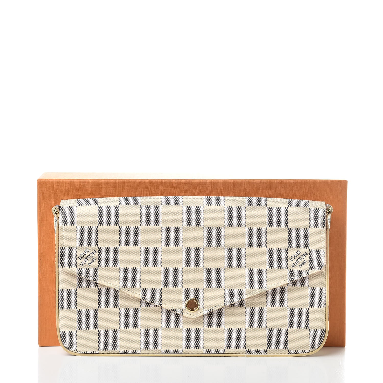 Louis Vuitton Damier Azur Pochette Felicie Chain Wallet Rose Ballerine 8 of 8