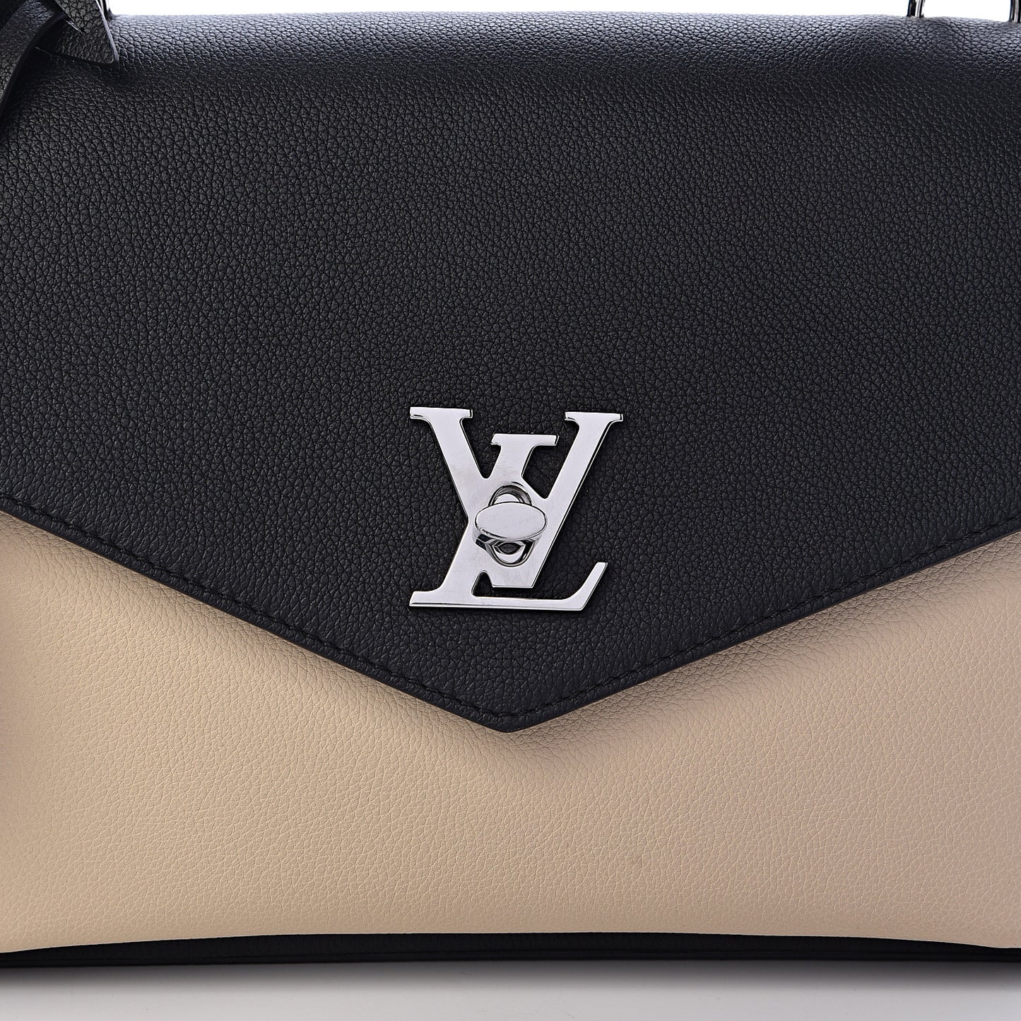 Soft Calfskin My Lockme Top Handle Vanille Black