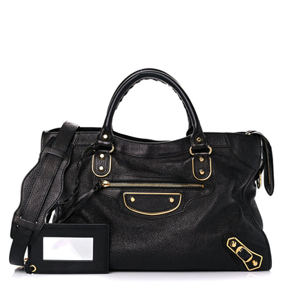 Balenciaga Chevre Gold Metallic Edge Hardware City Black 1 of 28