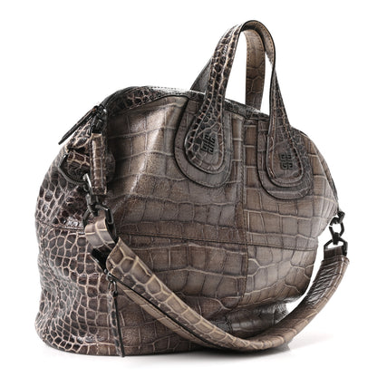 Givenchy Calfskin Crocodile Embossed Medium Nightingale Brown 3 of 10