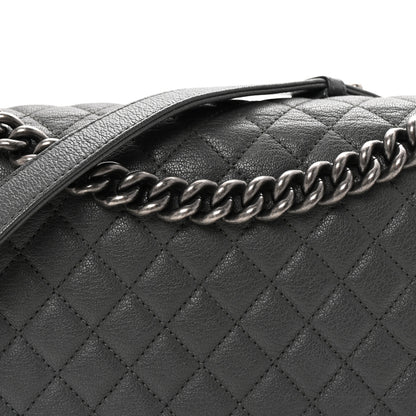 Chanel Goatskin Patent Quilted New Medium Boy Flap Grey 8 of 10