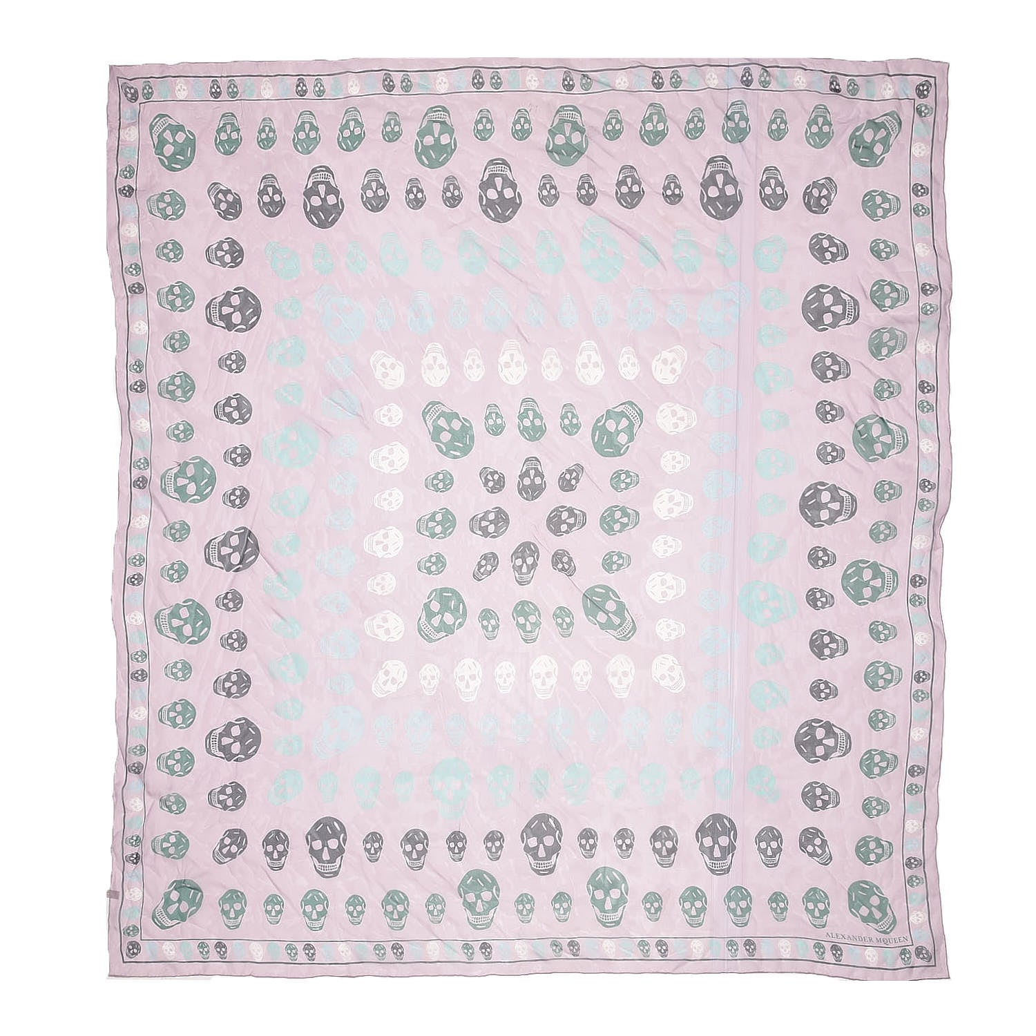 Alexander McQueen Silk Chiffon Skull Scarf Pink 1 of 3