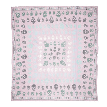 Alexander McQueen Silk Chiffon Skull Scarf Pink 1 of 3