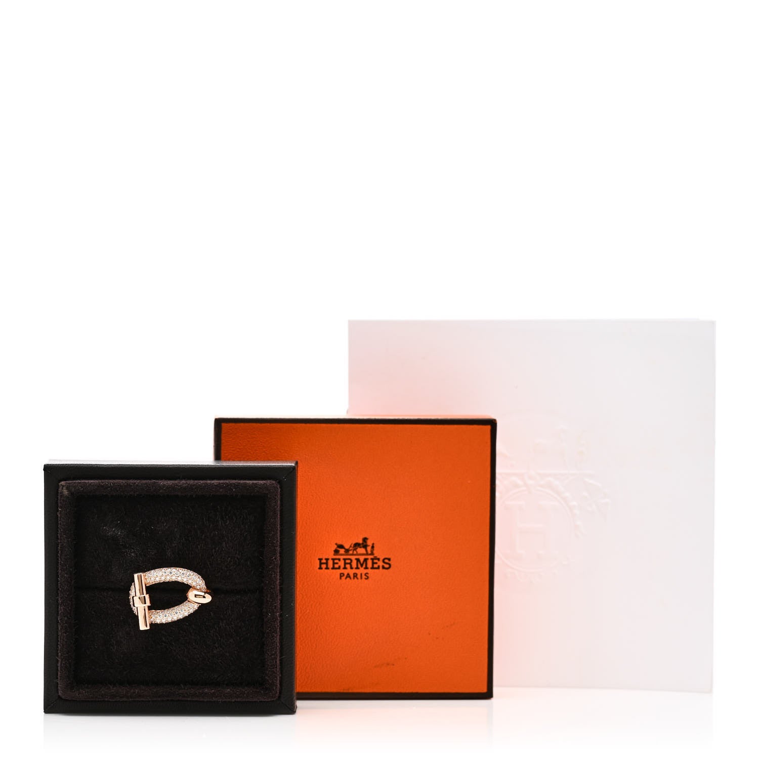 Hermes 18K Rose Gold Diamond Adage Ring 51 5.75 6 of 6