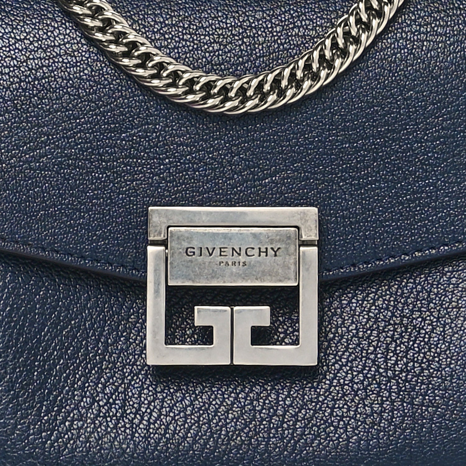 Givenchy Goatskin Small GV3 Shoulder Bag Dark Blue 7 of 14