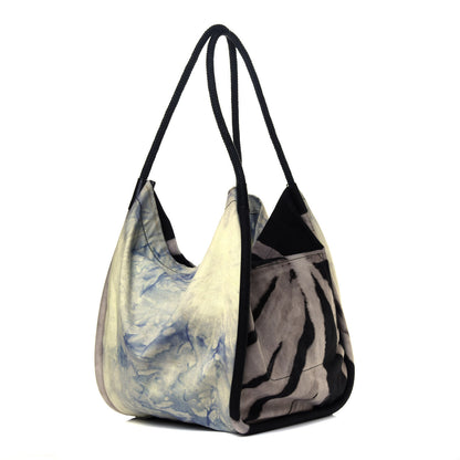Proenza Schouler Canvas Tie Dye Tote Black Lime 2 of 4