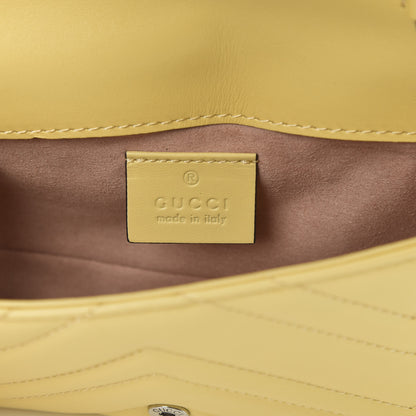Gucci Calfskin Matelasse Super Mini GG Marmont Shoulder Bag Banana 5 of 10