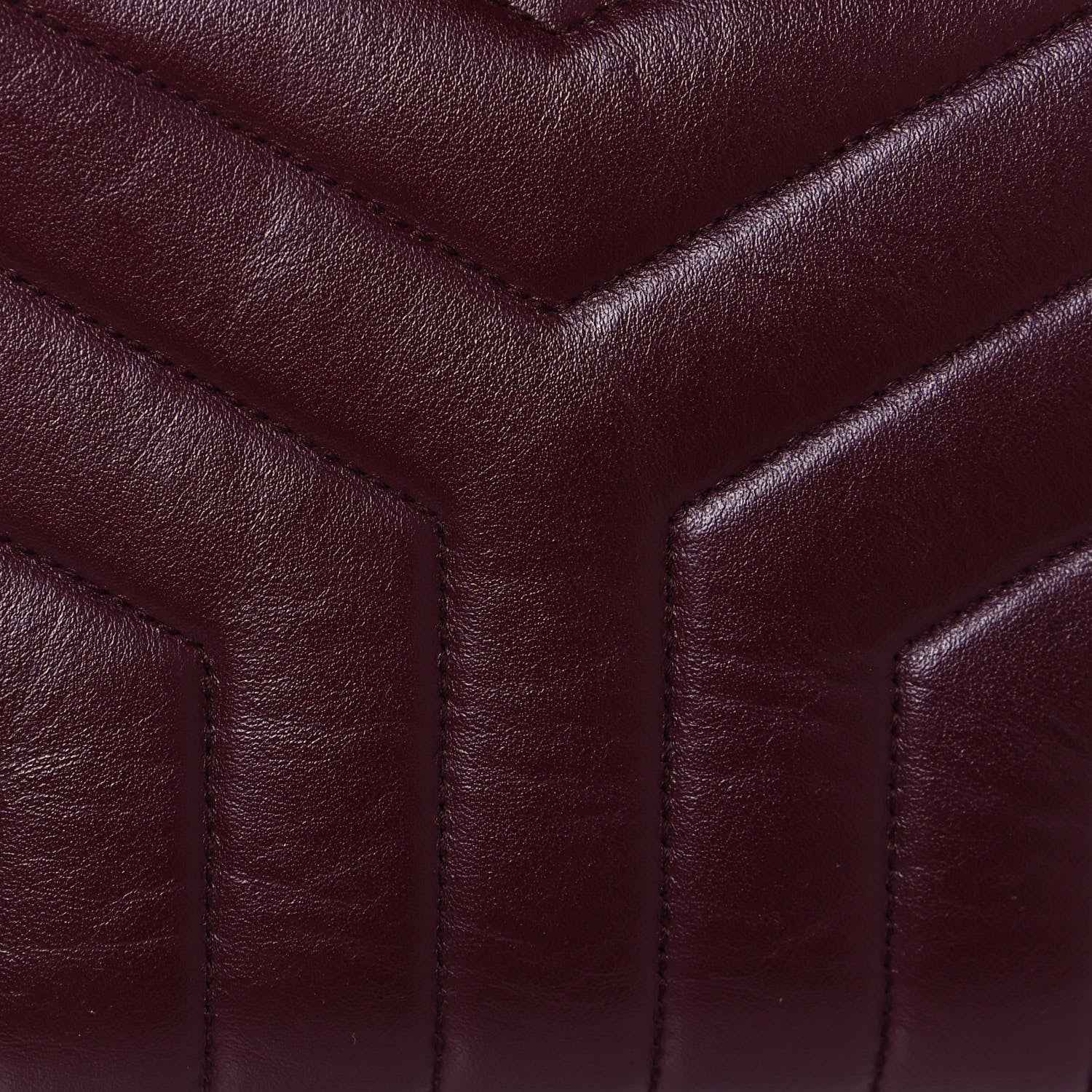 Saint Laurent Calfskin Y Quilted Monogram Small Loulou Chain Satchel Dark Legion Red 12 of 16