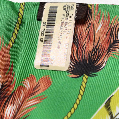 Hermes Silk Brazil Maxi Twilly Vert Vif Brun Absinthe 3 of 5