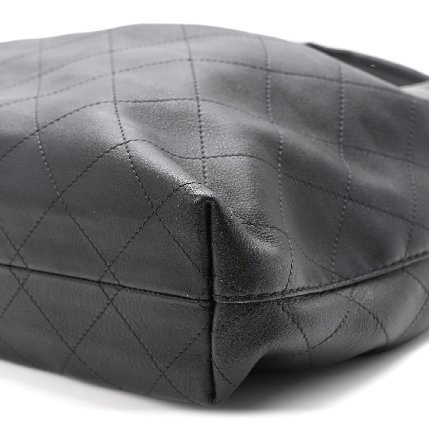Calfskin Quilted Maxi Hobo Black