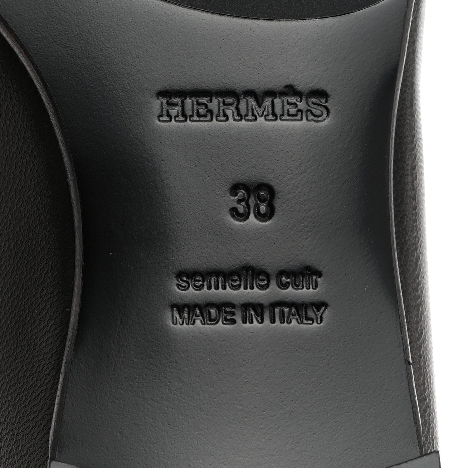 Hermes Goatskin Womens Paris Loafers 38 Black 8 of 9