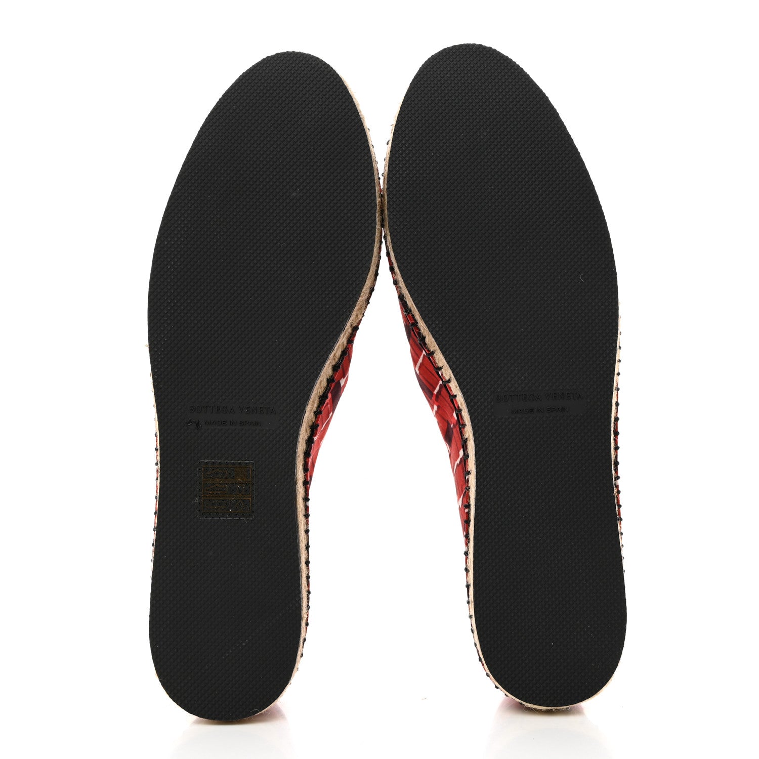 Bottega Veneta Satin Micro Square Grid Espadrille 40 Red Multicolor 6 of 9