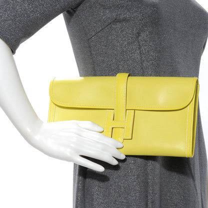 Hermes Swift and Chevre Jige Elan 29 Clutch Lime 2 of 8