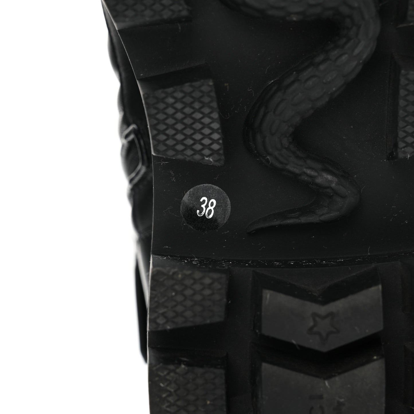 Nappa Frances GG Matelasse Platform Combat Boots 38 Black