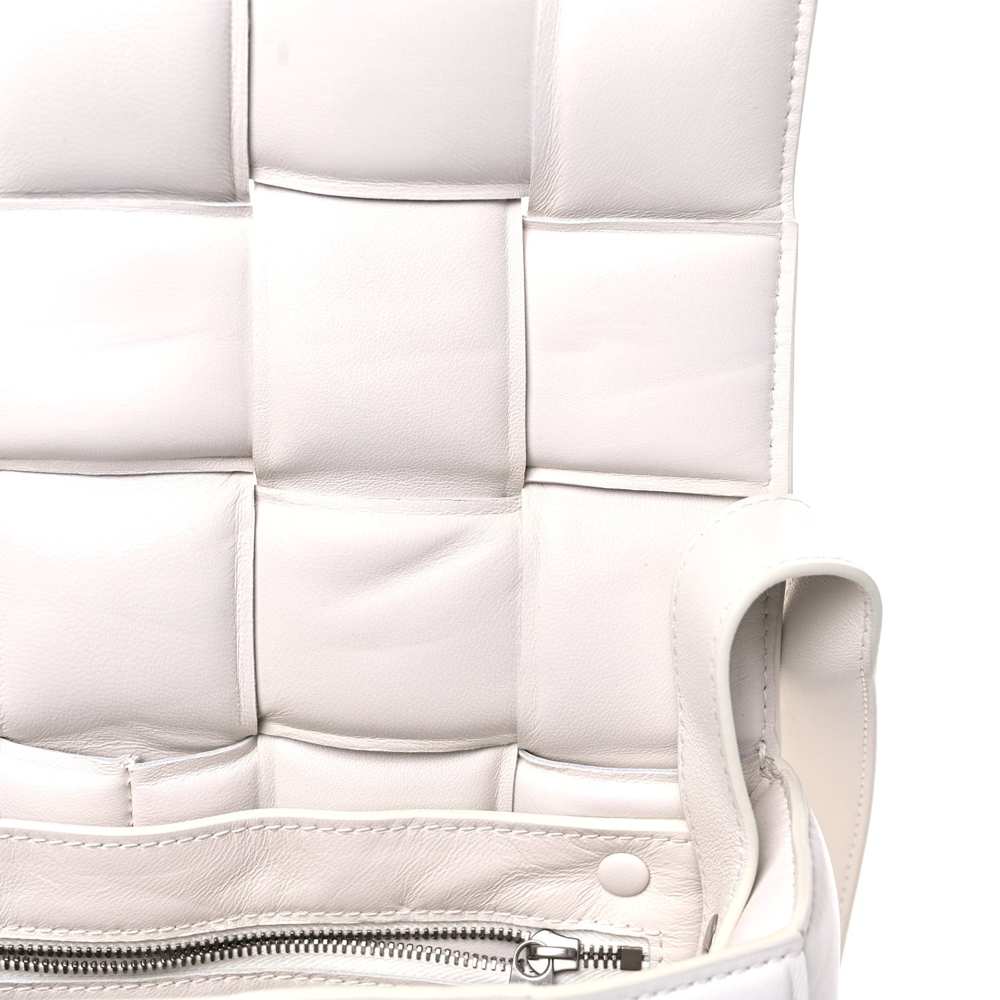Nappa Maxi Intreccio Padded Cassette Crossbody Bag Chalk