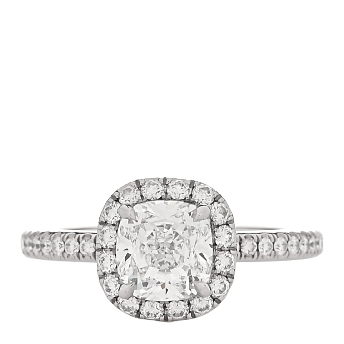 Platinum Diamond 1.10ct The One Cushion Shaped Micropave Engagement Ring 47 4