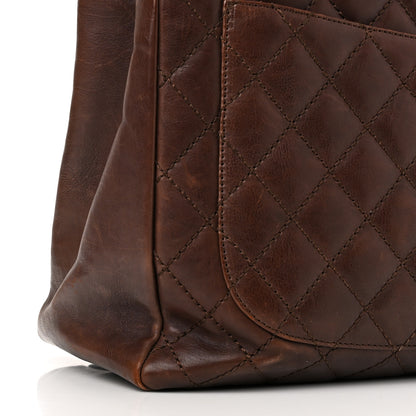 Chanel Lambskin Quilted Tote Brown 10 of 11