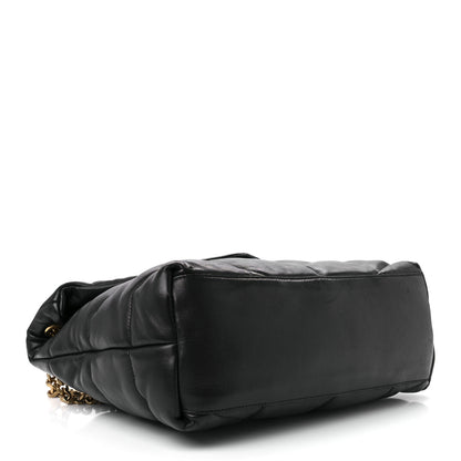 Saint Laurent Lambskin Quilted Medium Loulou Puffer Monogram Chain Satchel Black 4 of 12