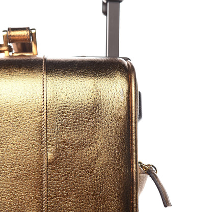 Prada Metallic Cinghiale Canvas Trolley Luggage Naturale Oro 13 of 17